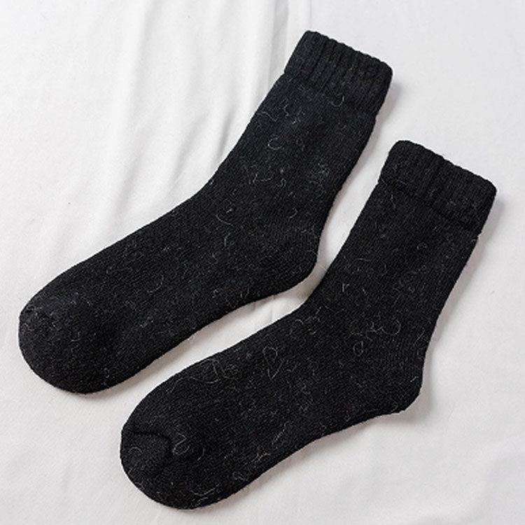 Winter thickened fleece warm solid color wool socks (1pairs)