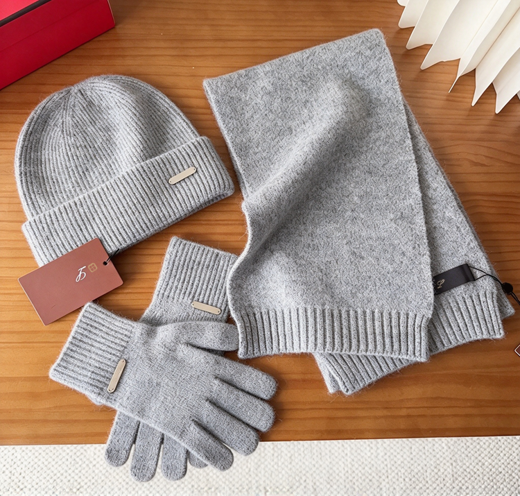 51337273 Winter Knit Scarf Beanie Hat Gloves 3 Pieces Set Warm Soft Gift for Women