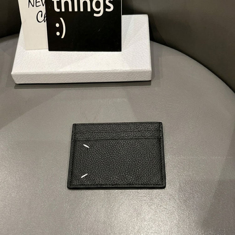 51145786 Minimalist Black Leather Slim Card Holder Multi Slots Mini Credit Card Wallet