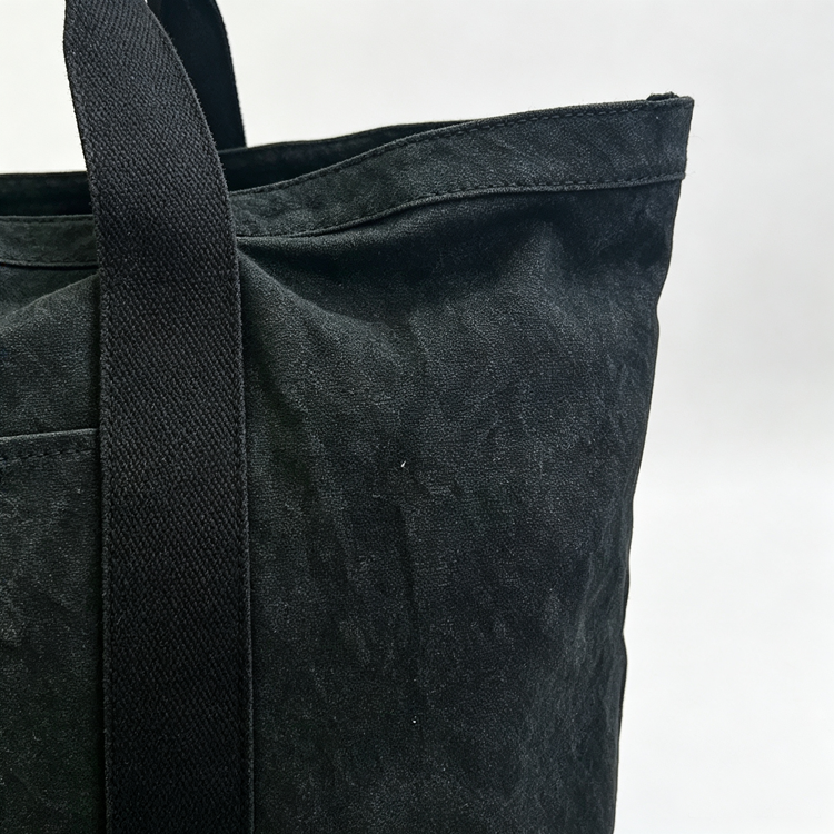 51211591 Black Printed Canvas Tote Bag Large Capacity Casual Daily Shoulder Handbag