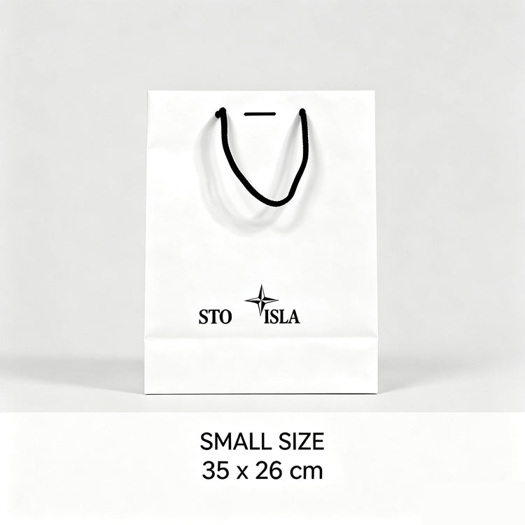 51185021 Logo Print Paper Shopping Bag Black Rope Handle Gift Packaging Tote Bag Two Sizes Available