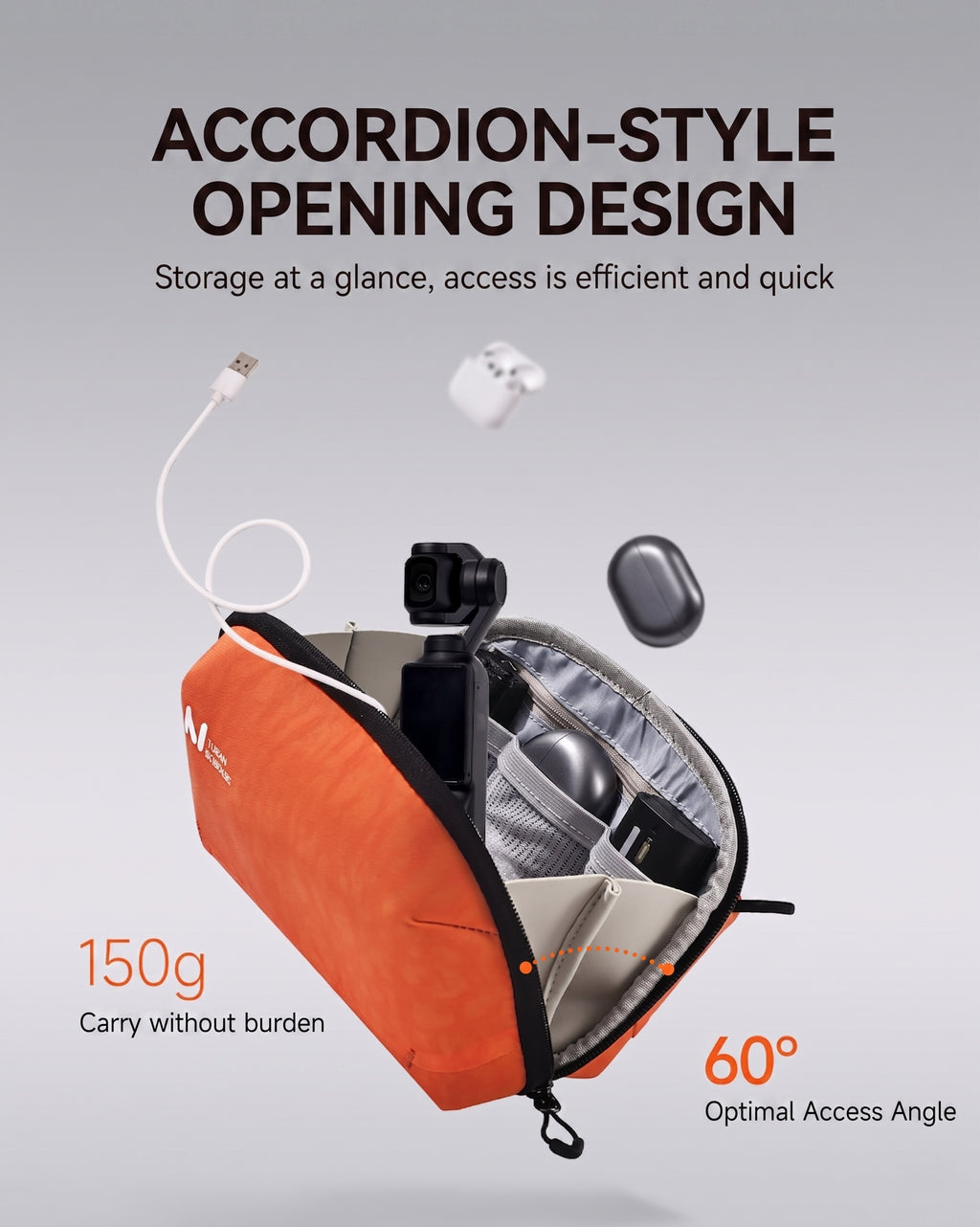 VolcanoBag - Electronic Organizer Travel Case, Cable Storage Bag for Digital Gadgets & Accessories