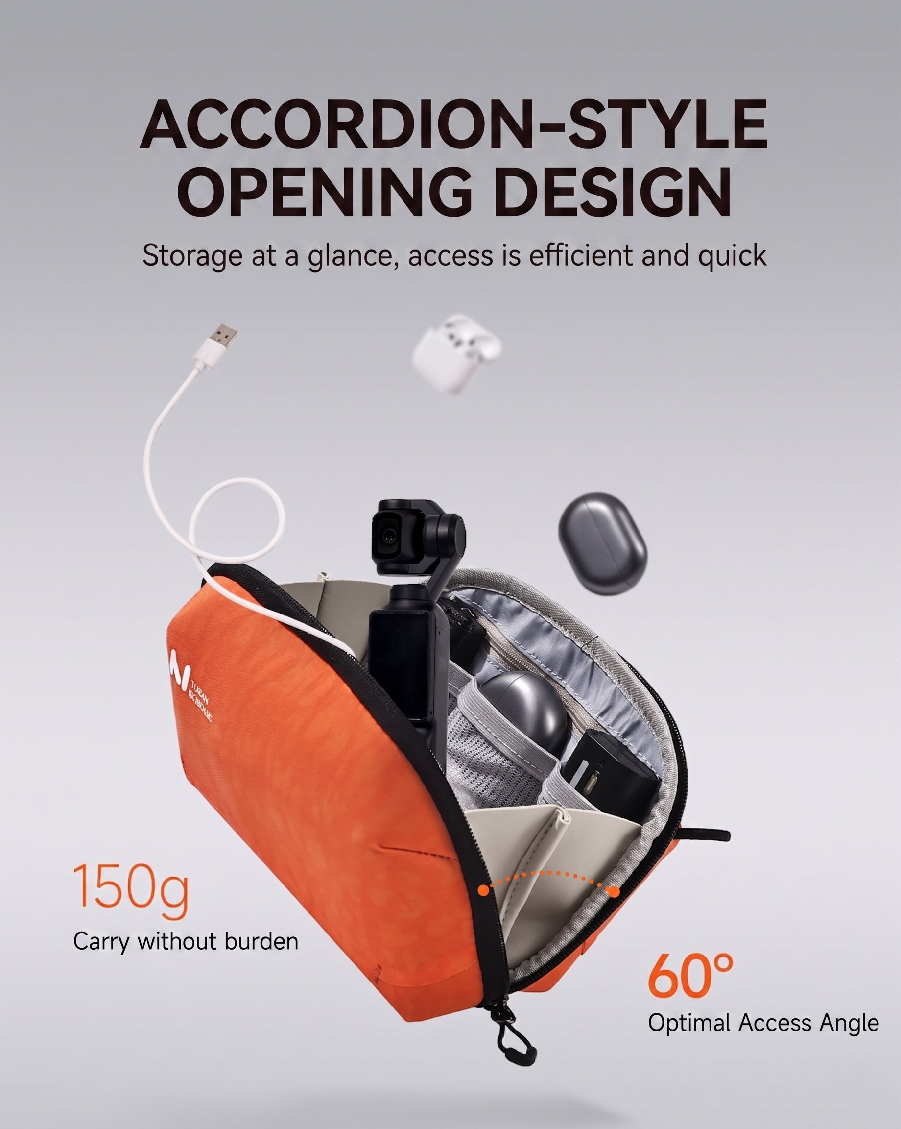 VolcanoBag - Electronic Organizer Travel Case, Cable Storage Bag for Digital Gadgets & Accessories