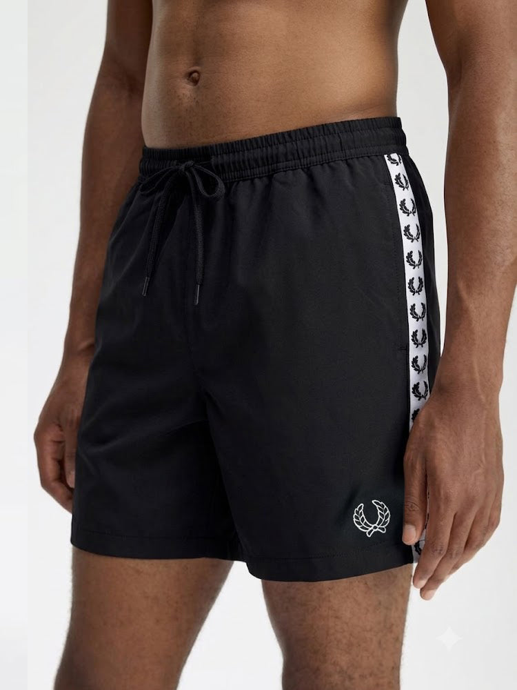 51161970 Men Laurel Tape Side Athletic Shorts Drawstring Waist Casual Sport Running Swim Shorts