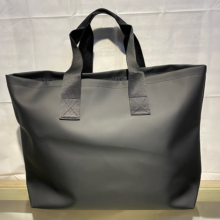 51211536 Large Capacity Black Tote Bag Letter Print Waterproof Daily Travel Shoulder Handbag
