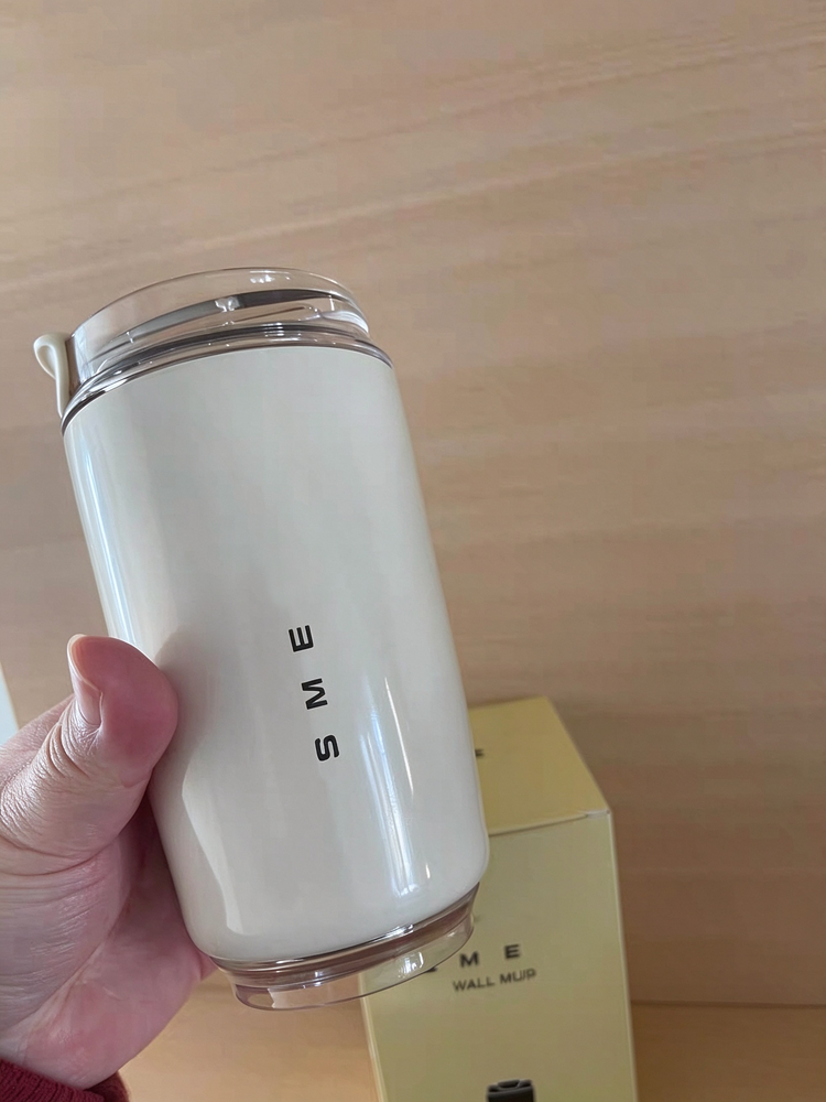 51357019 Stainless Steel Travel Coffee Tumbler, Insulated Reusable Mug with Clear Lid for Daily Use