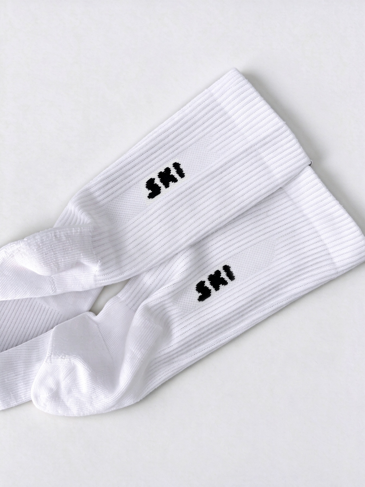 51379341 White Ribbed Crew Socks, Soft Breathable Casual Sports Mid Calf Socks（2-Pack）