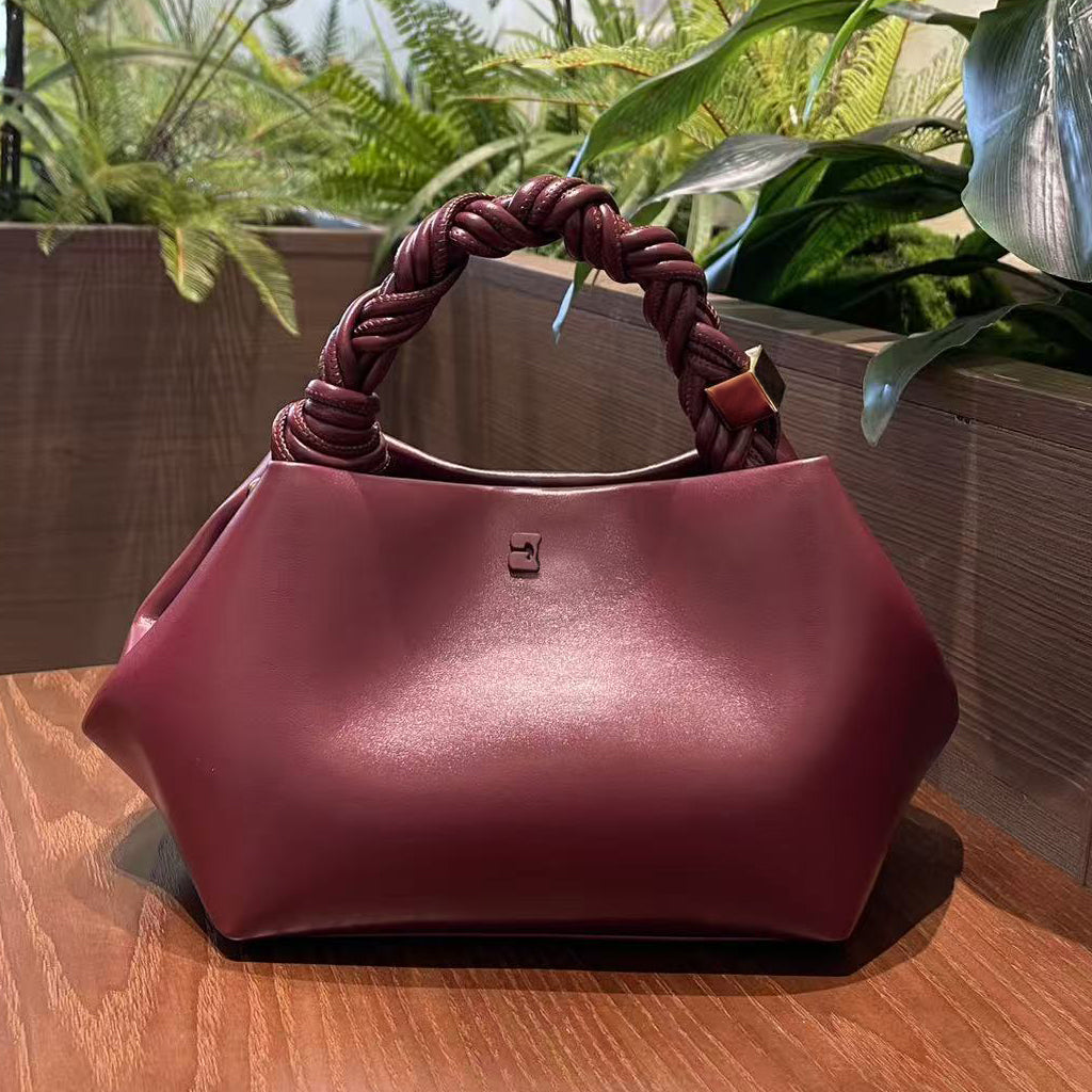 Luxe Twisted Handle Leather Bag Look