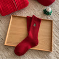 Christmas double- snowman mid-calf socks
