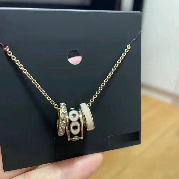 Women's Charm Pendant Necklace, Elegant Multi Bead Chain Necklace for Daily Outfit - 40789602