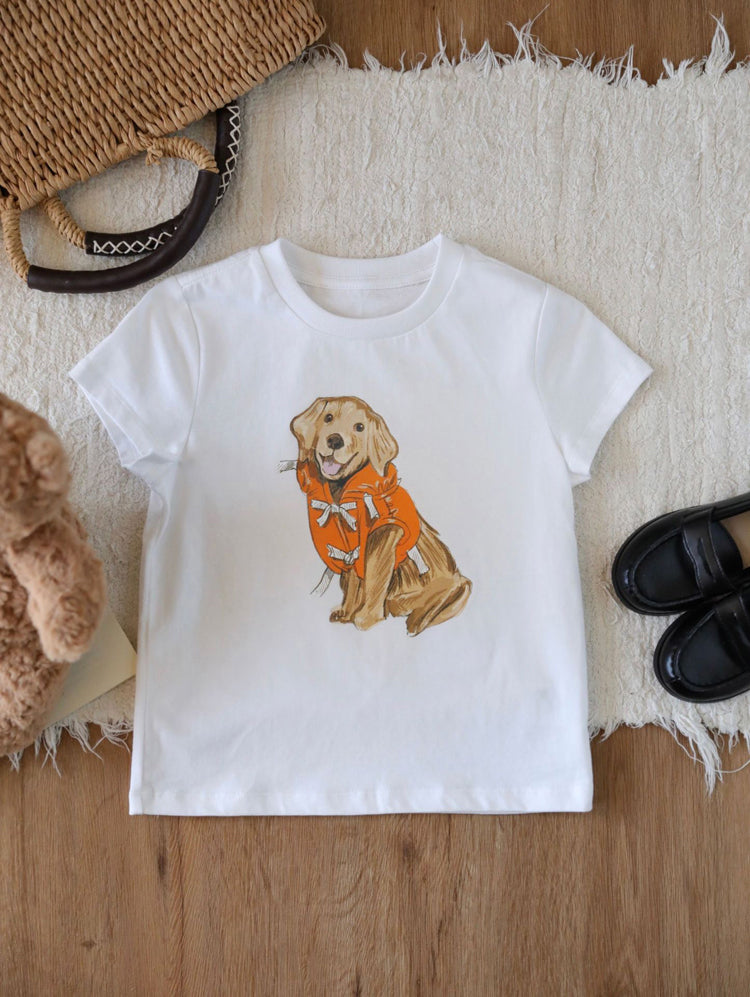 40491134 Kids Dog Print Cotton T-Shirt