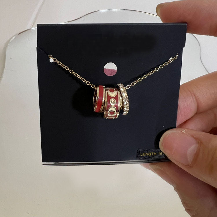 Women's Charm Pendant Necklace, Elegant Multi Bead Chain Necklace for Daily Outfit - 40789602