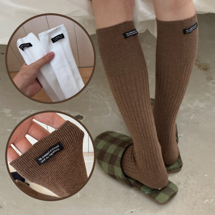 Autumn/Winter cotton socks with Letter Casual Solid Color