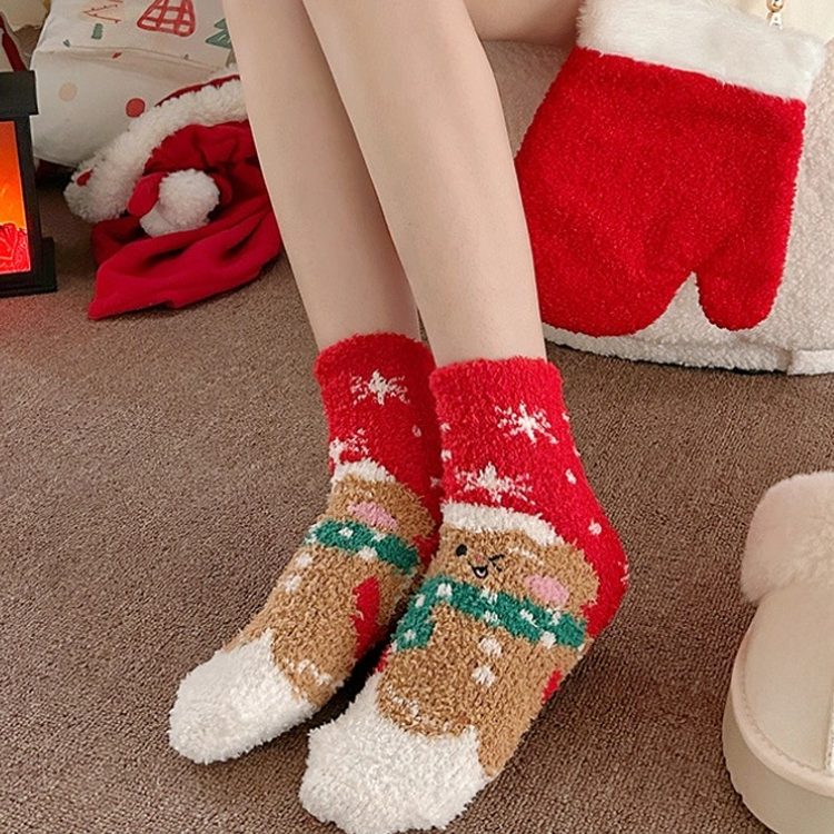 40277841 Christmas socks coral fleece winter thick warm cute  socks