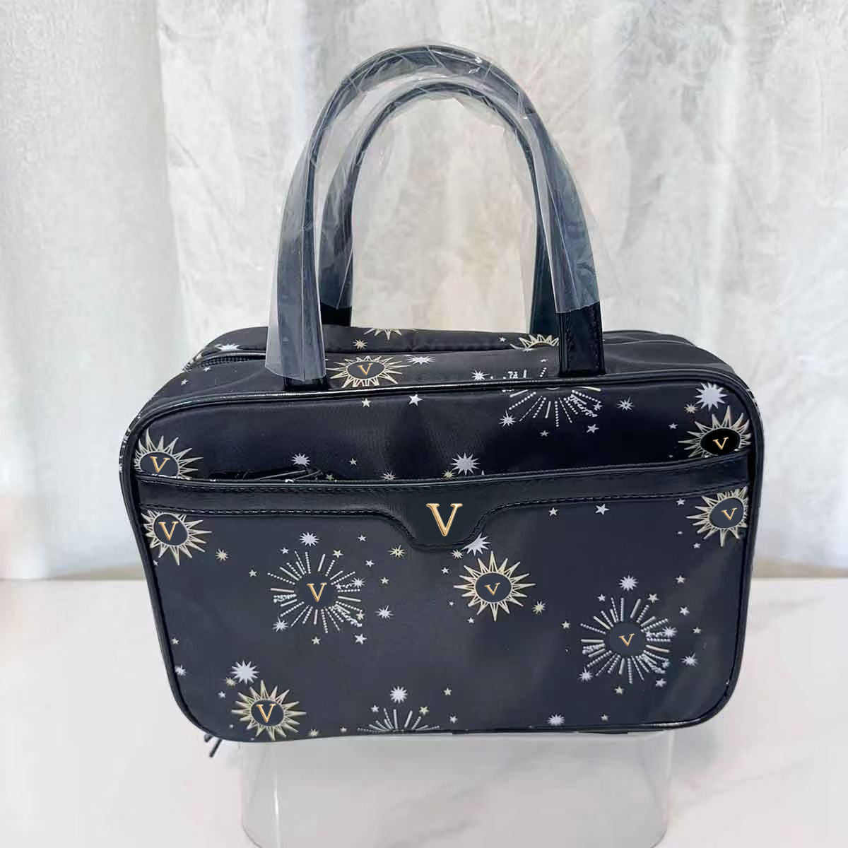 51337439  Women Portable Travel Makeup Bag Large Capacity Cosmetic Storage Handbag Multiple Prints