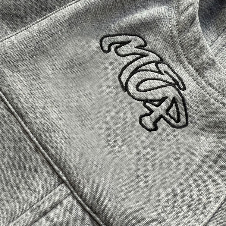 51152090 Graffiti Embroidered Grey Cotton Sweat Shorts Elastic Drawstring Casual Loose Gym Shorts