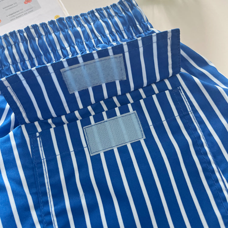 40541789 Elastic Waist Striped Board Shorts