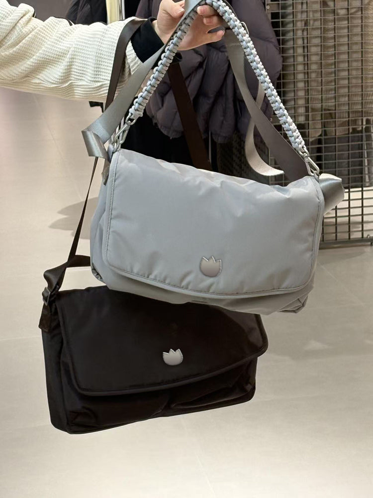 51290617 Women Nylon Shoulder Crossbody Bag, Casual Flap Messenger Bag Multiple Colors