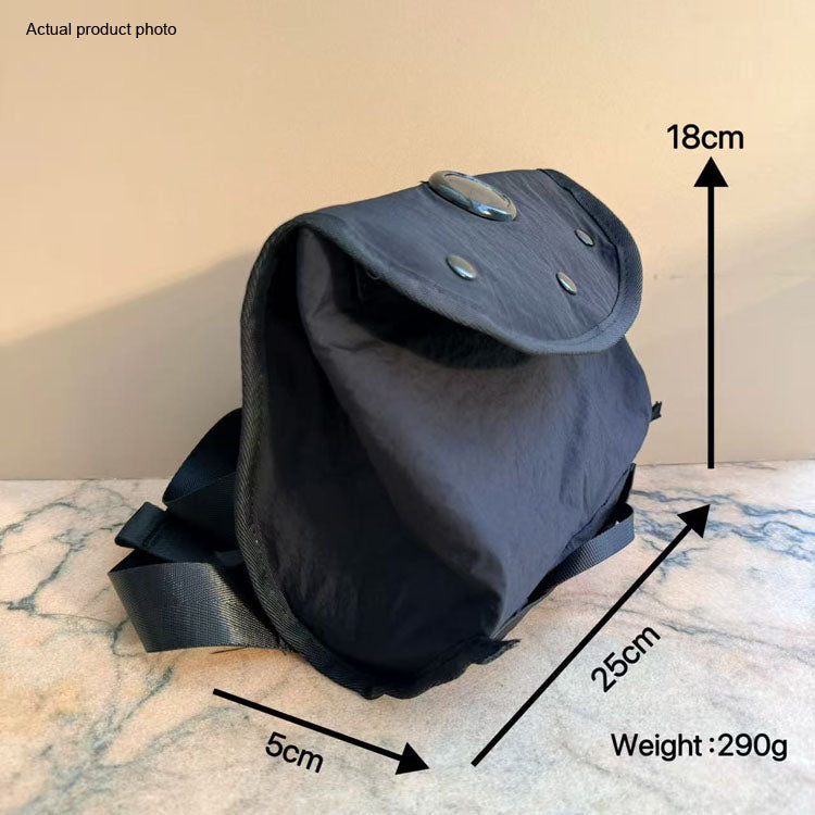 51150042 Lightweight Black Nylon Crossbody Bag Adjustable Strap Multi Pocket Casual Shoulder Bag