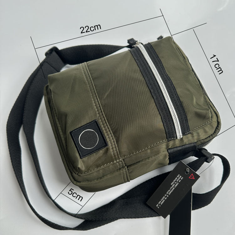51155462 Mini Multi Zip Nylon Crossbody Bag Adjustable Strap Small Travel Shoulder Pouch
