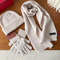 51337273 Winter Knit Scarf Beanie Hat Gloves 3 Pieces Set Warm Soft Gift for Women