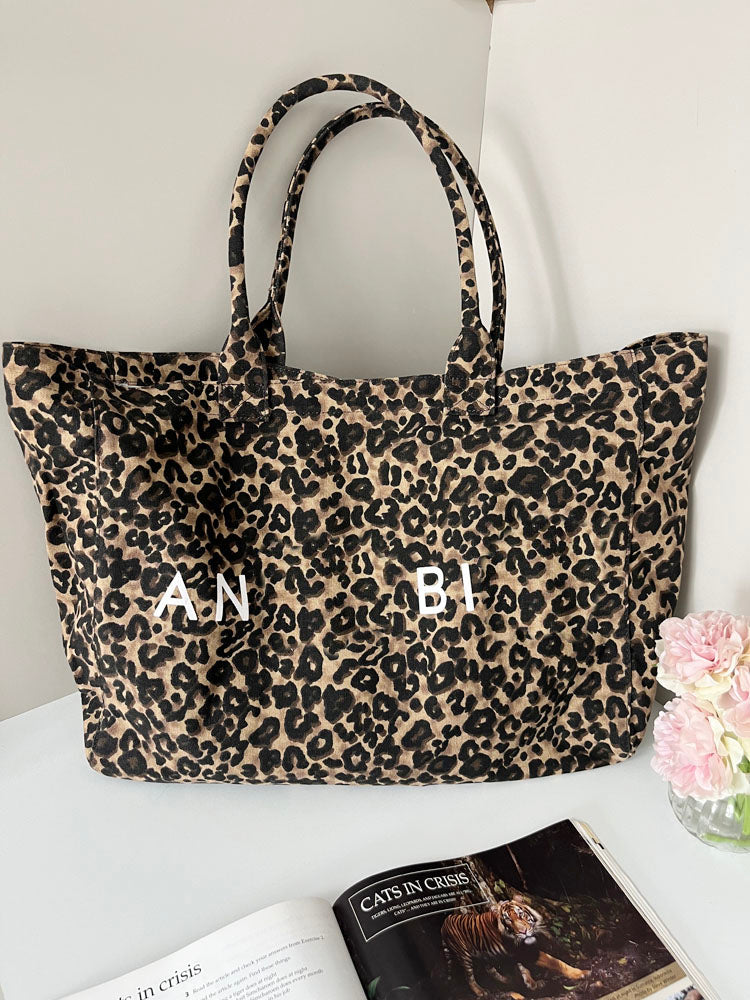 40549949Large Capacity Leopard Shoulder Tote