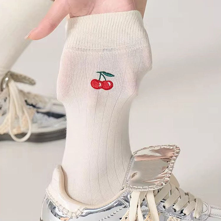 40280181 Cherry love socks long tube trendy college style pile socks