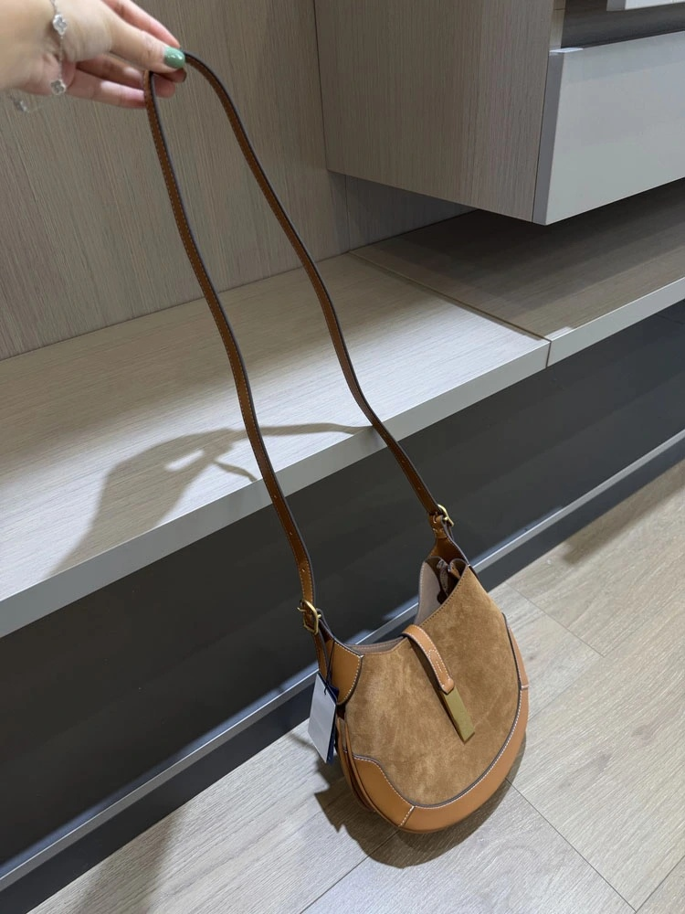 51044765/40541790Dual-Strap Suede Hobo Handbag