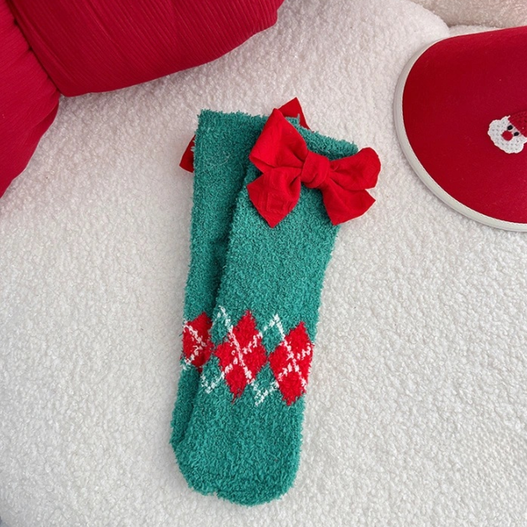 Christmas socks for women coral fleece warm holiday socks