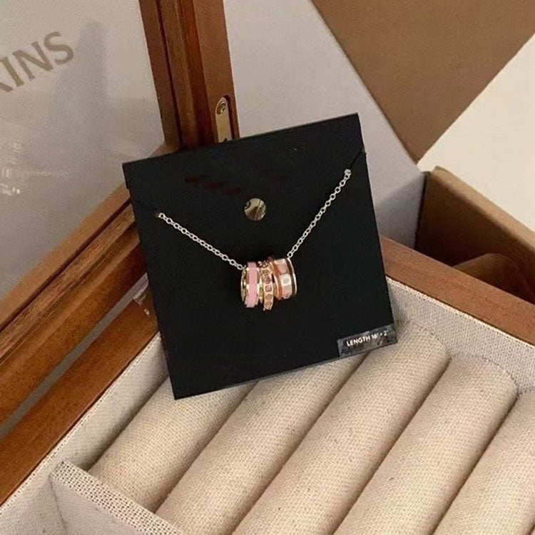 Women's Charm Pendant Necklace, Elegant Multi Bead Chain Necklace for Daily Outfit - 40789602