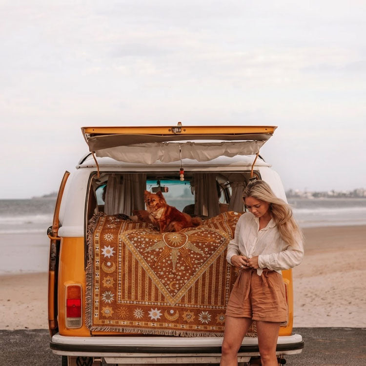 40610724 RV Tribal Woven Blanket - Boho Camping & Picnic Throw