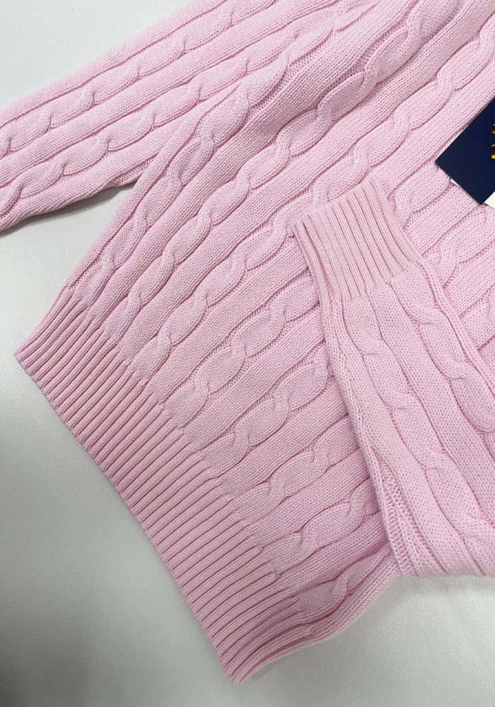 40170238 RL Pony - Children's pink cable sweater