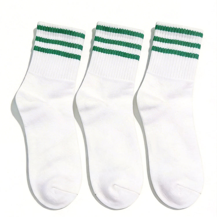 KID 3 PAIRS cotton mid-calf socks, sweat-absorbent