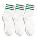 KID 3 PAIRS cotton mid-calf socks, sweat-absorbent