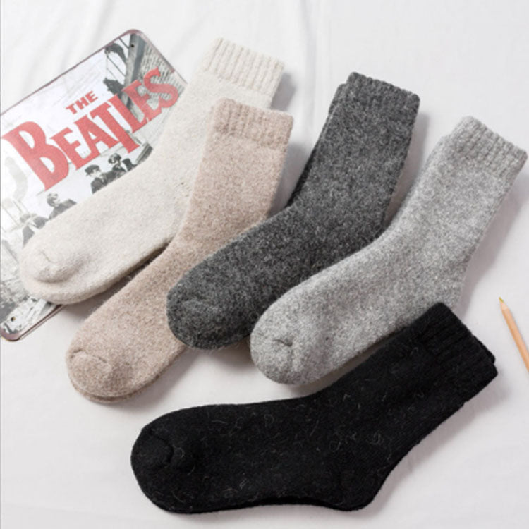 Winter thickened fleece warm solid color wool socks (1pairs)