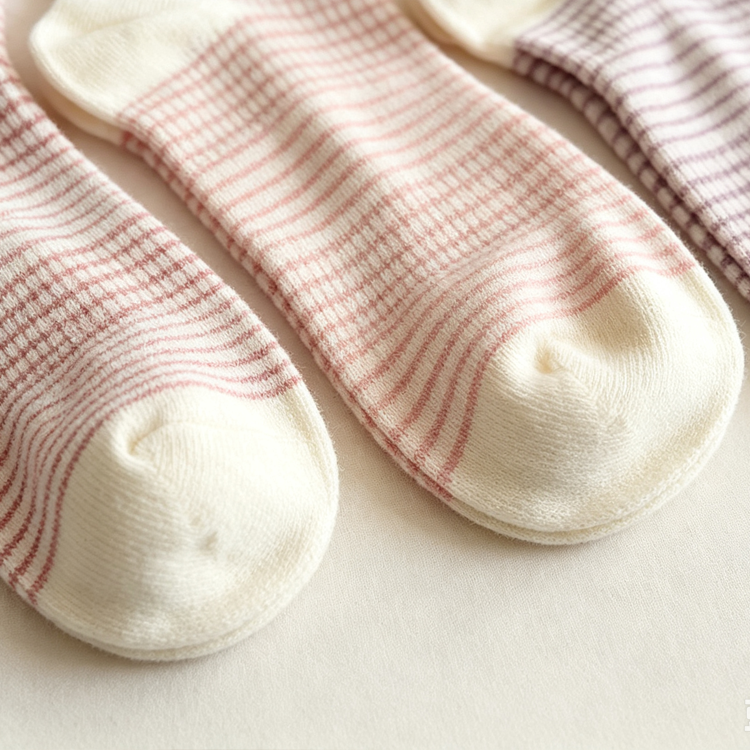 51193488 Women Striped Cotton Crew Socks Soft Comfortable Casual Mid‑Calf Socks Gift Box Set