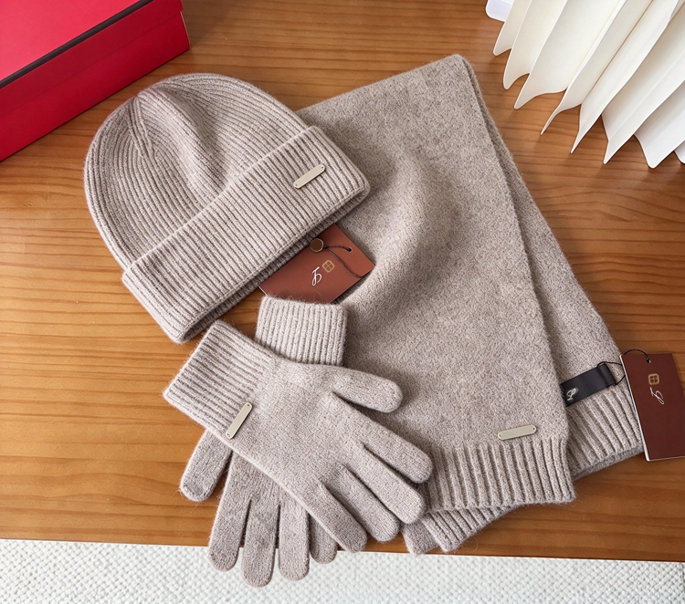 51337273 Winter Knit Scarf Beanie Hat Gloves 3 Pieces Set Warm Soft Gift for Women