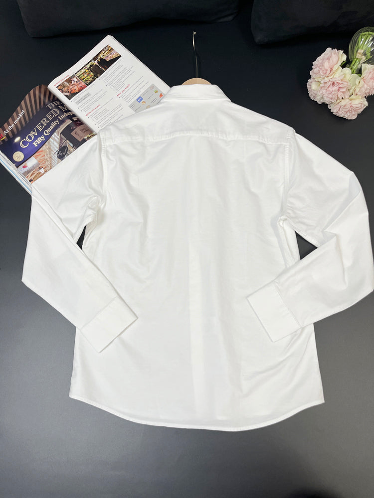 40823780 Men's Cotton Button Down Shirt Long Sleeve Classic Logo Casual Dress Shirt