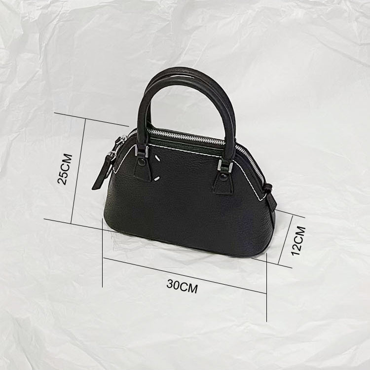 51166185 Grain Leather Mini Handbag Top Handle Detachable Chain Crossbody Shoulder Purse