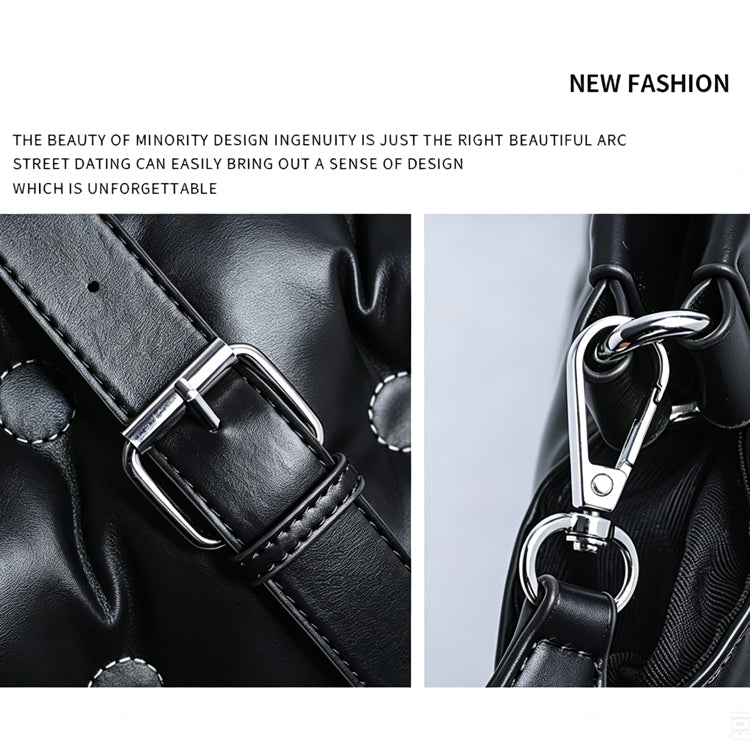 51170583 Puffy Cloud Shoulder Bag Soft PU Leather Adjustable Strap Large Capacity Crossbody Handbag