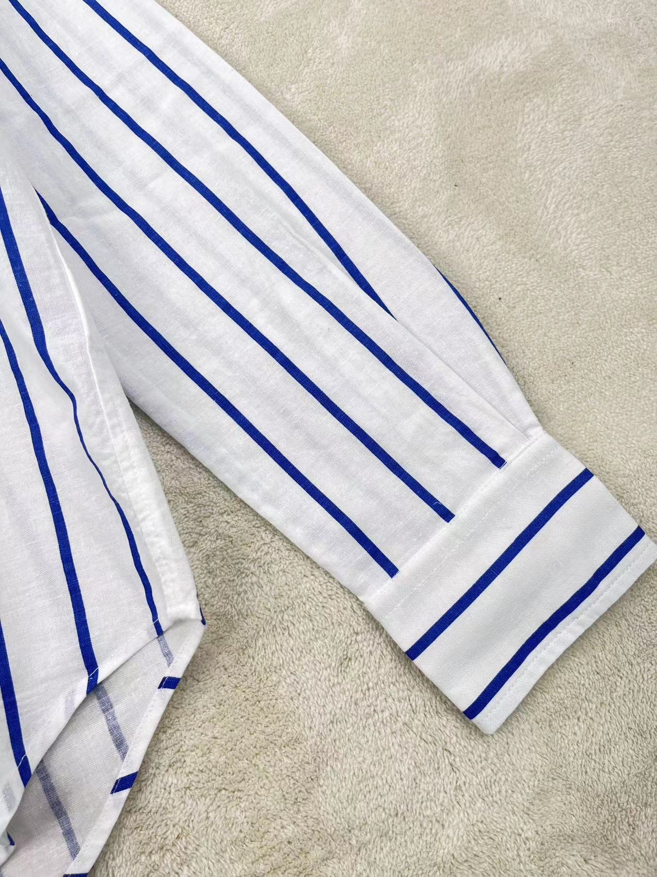 39513831 RL Stripe Long Sleeve Linen Shirt
