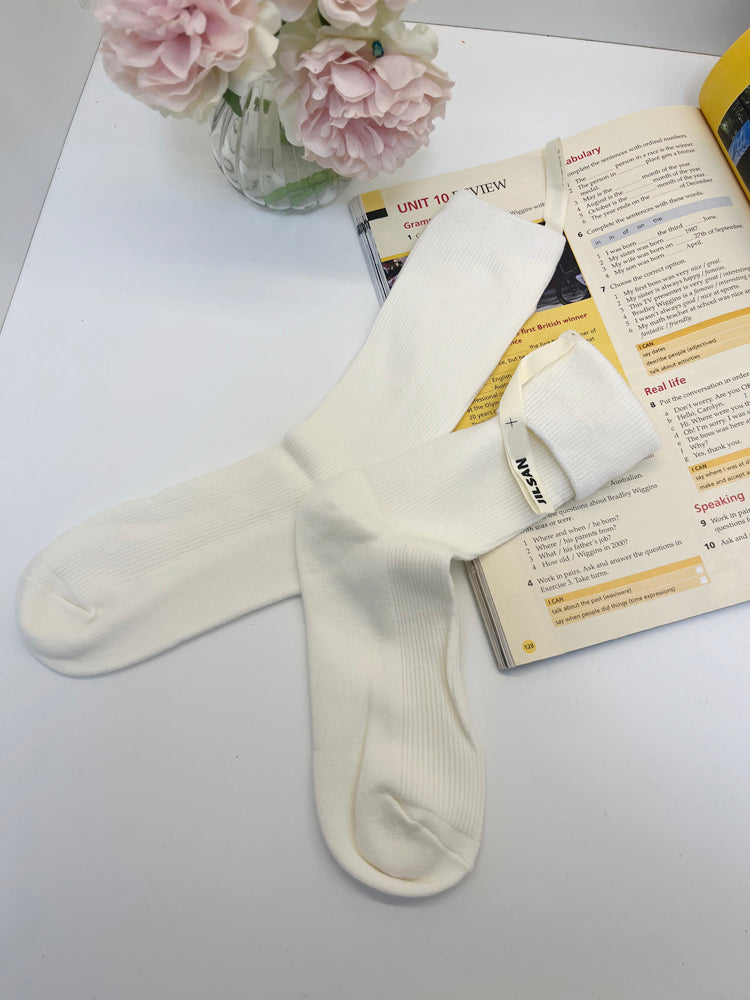 40252126 Double  cloth  simple black, white and gray cotton socks