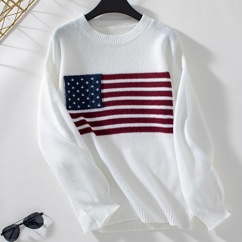 40175503RL Flag Cotton Crewneck Sweater