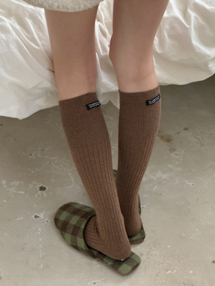 Autumn/Winter cotton socks with Letter Casual Solid Color
