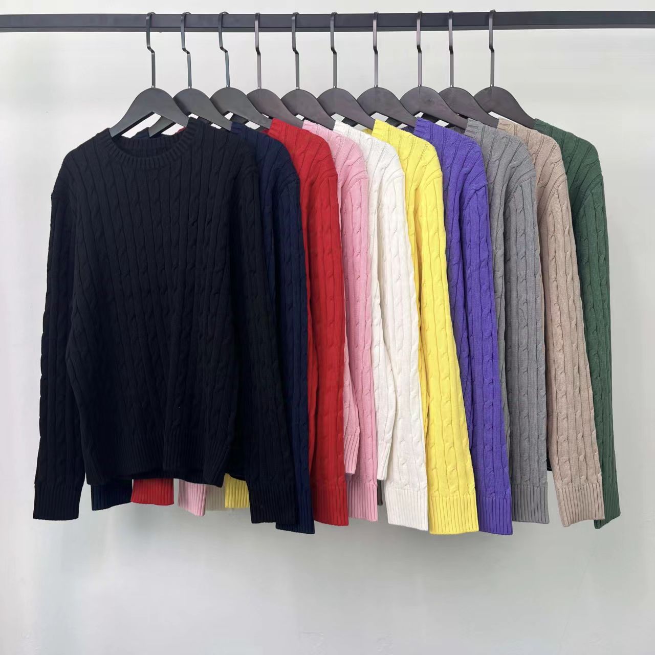 40097675RL Cable-Knit Cotton Sweater