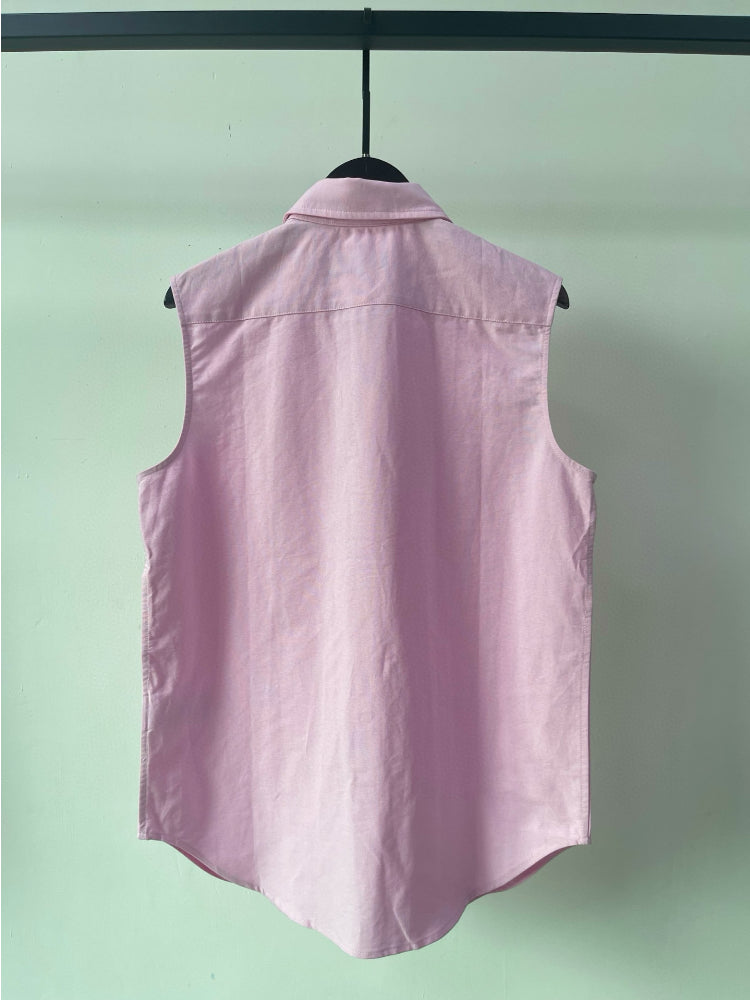 40100385 RL Pony-Cotton Oxford Sleeveless Shirt