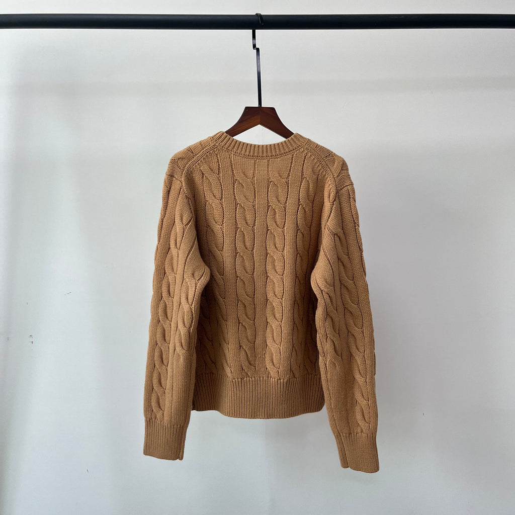 39448799 Cardigan in Natural Cable-knit Wool and Cashmere Cardigan