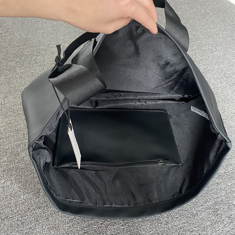 51211536 Large Capacity Black Tote Bag Letter Print Waterproof Daily Travel Shoulder Handbag