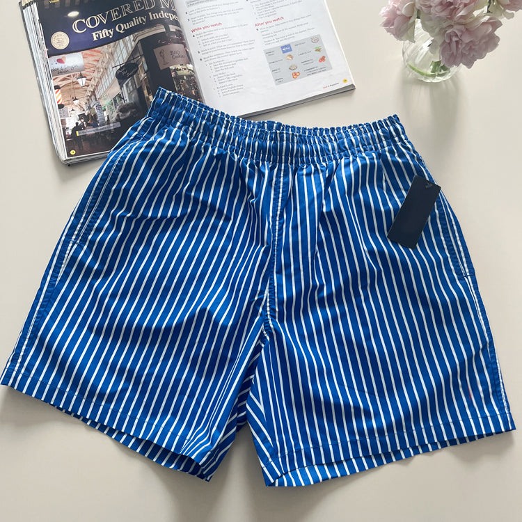 40541789 Elastic Waist Striped Board Shorts