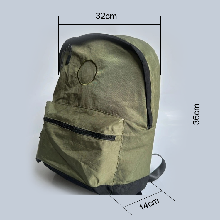 51154808 Small Washed Nylon Backpack Embossed Logo Lightweight Casual School Travel Daypack